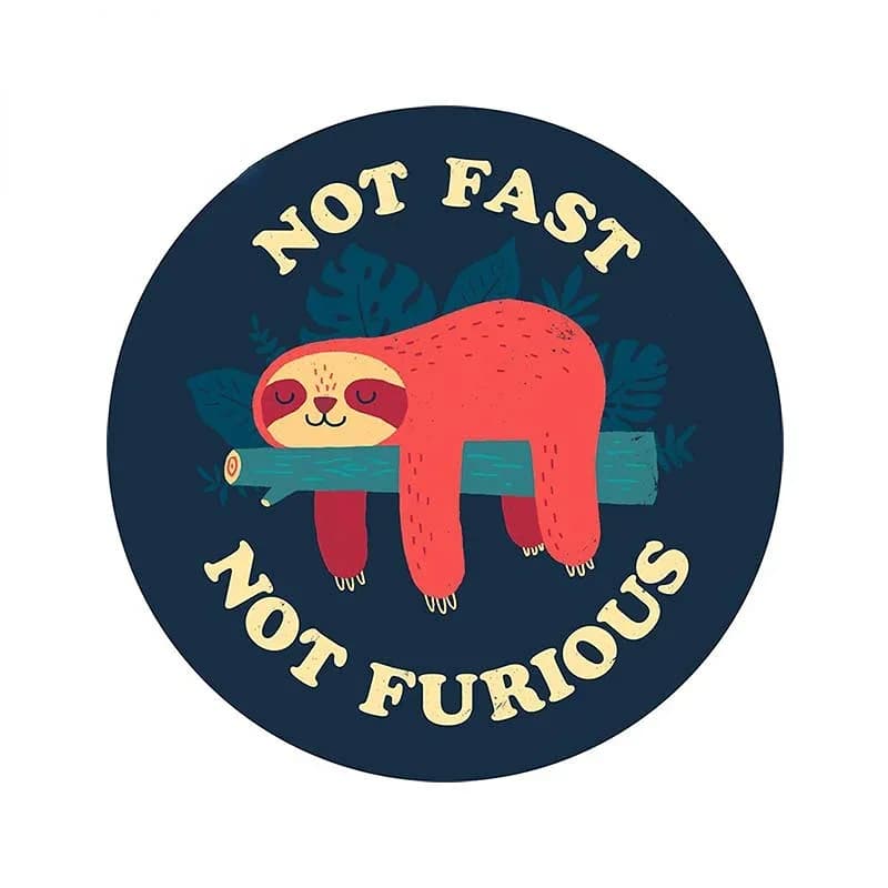 13 cm not fast non furious stem decals vinyl sloth the most dead sin decoration cars exterior accessories custom stickers