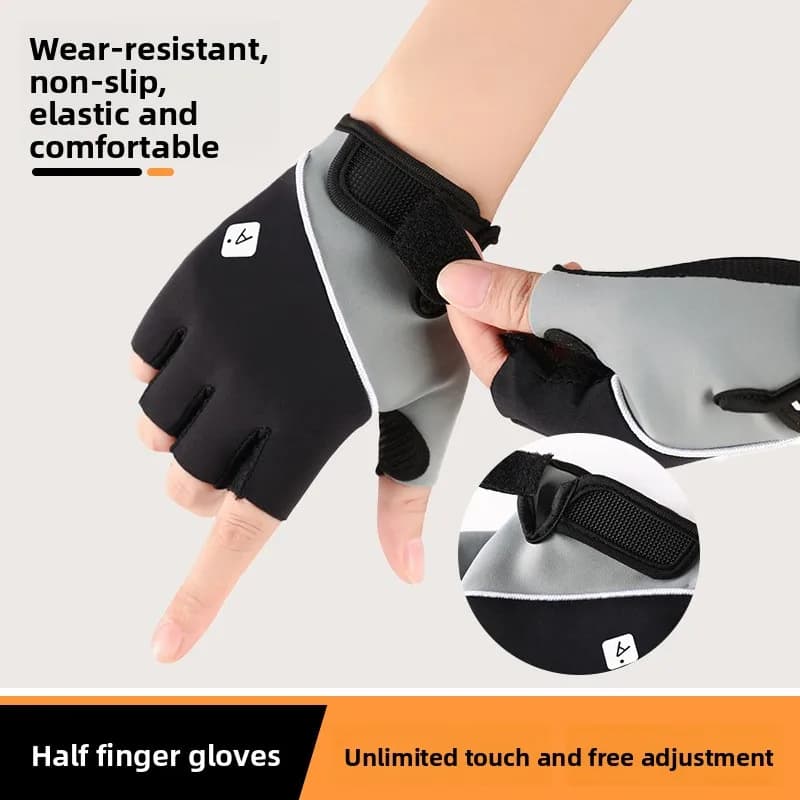 Ice Silk Thin Half Finger Fitness Gloves Non Slip Gloves For Yoga Pull Up Bars Cycling Gym Training With Hand Protection