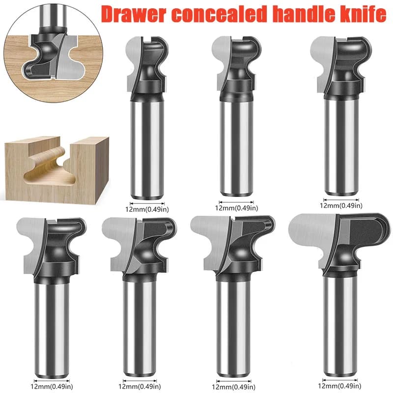 Maniglia nascosta per porta dell'armadio a 12 cassetti, fresa, maniglia per porta dell'armadio, coltello per scanalatura, strumento per la lavorazione del legno