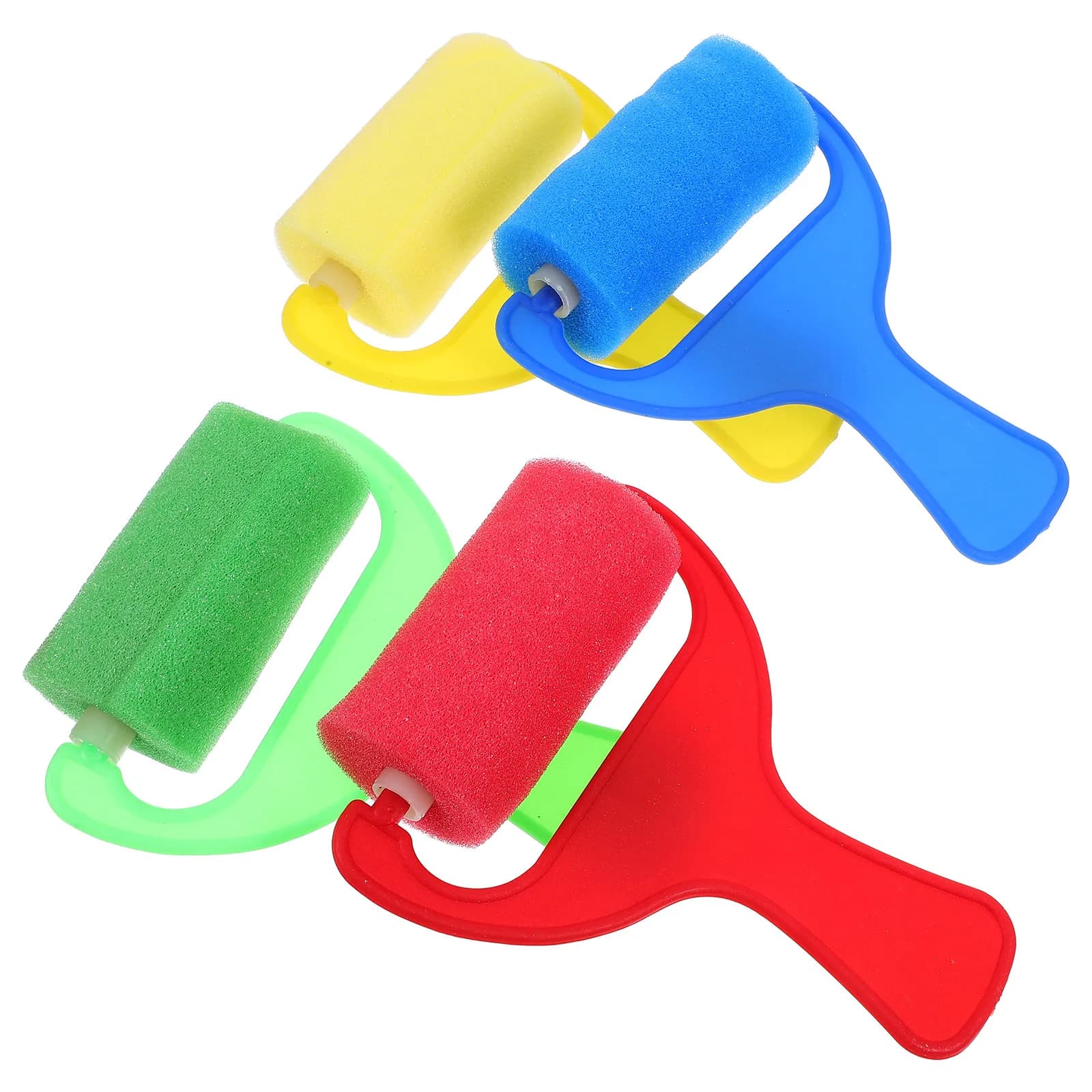 4Pcs Portable Sponge Roller Brush for Kids Safe Non-Toxic Painting Tool Ideal for Acrylic Watercolor Gouache Oil Art Projects