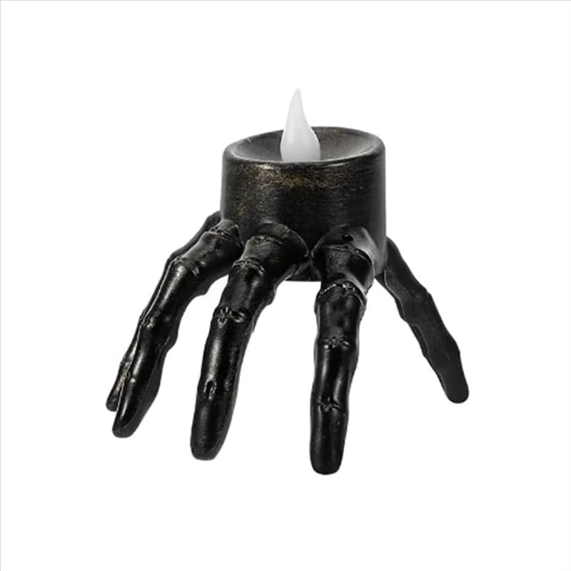 AS94-Halloween Lanterna a mano scheletro Atmosfera Puntelli Scheletro Mano Luce notturna Lampada a candela di Halloween