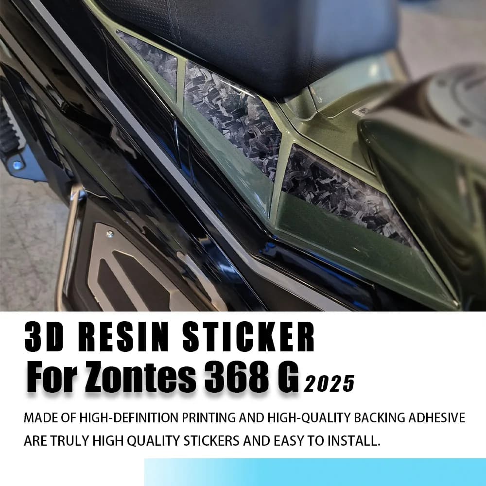Per Scooter Zontes 368 G 2025 3D Adesivo in resina epossidica Kit di protezione del serbatoio del motociclo Adesivo resistente ai graffi Adesivo antiscivolo