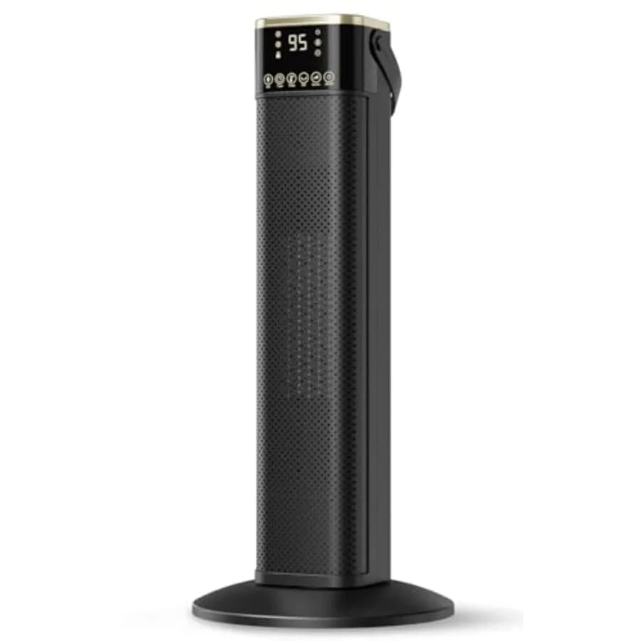 Stufa Elettrica per Interni 1500W in Ceramica PTC con Termostato 45° ° Timer oscillante da 12 ore con telecomando e protezione anti-ribaltamento