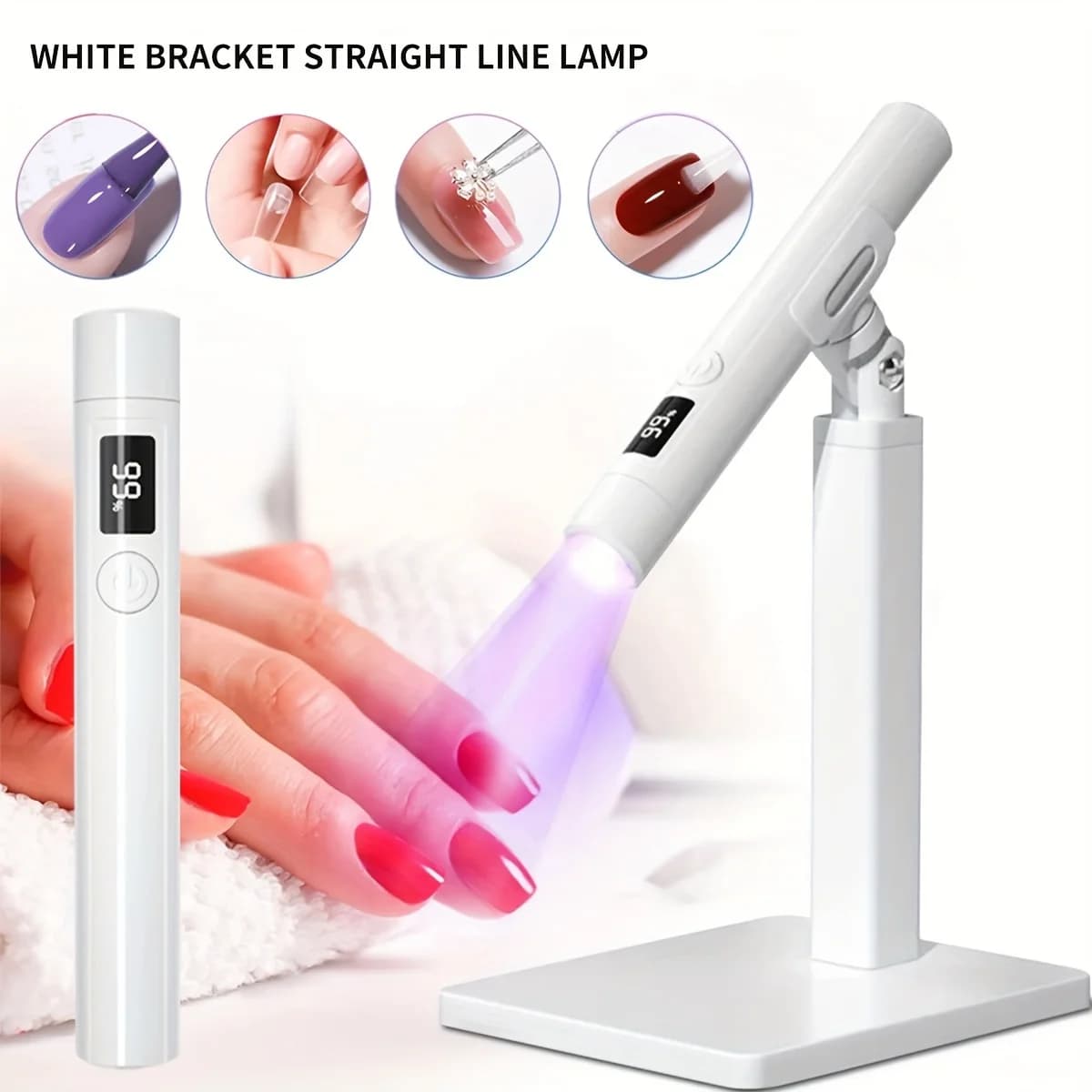 Lampada portatile multifunzione per smalto, lampada a batteria con supporto girevole a 360 gradi, lampada per asciugatura smalto.