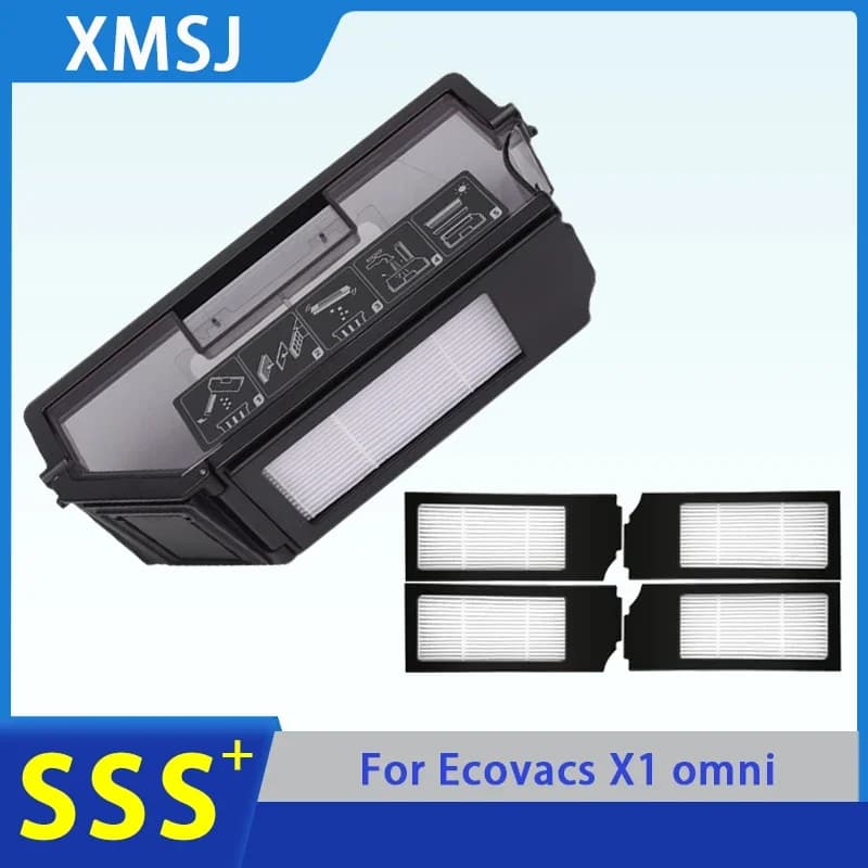 Per Ecovacs Deebot X1 OMNI Scatola della polvere Accessori X1 TURBO / T10 Robot Aspirapolvere Contenitore della polvere Filtro HEPA Pezzi di ricambio