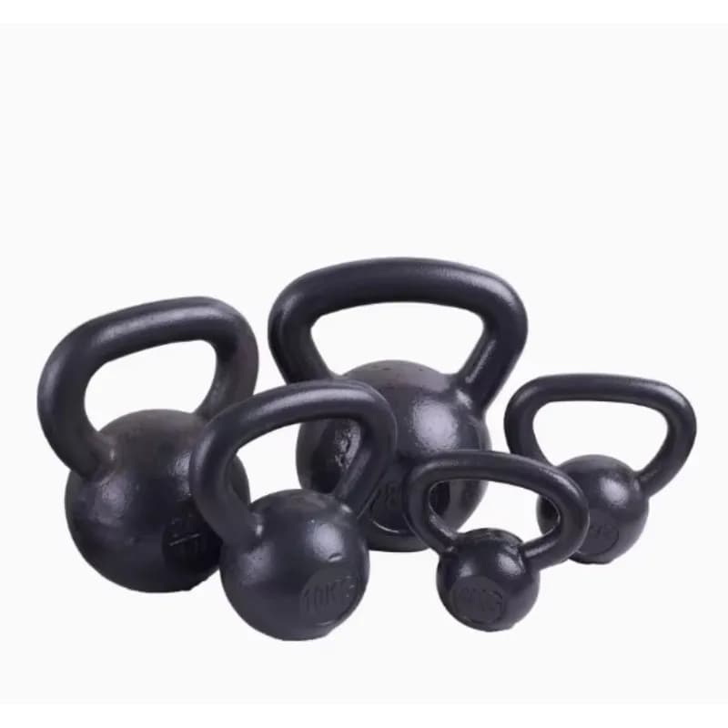 Kettlebell in Ghisa Nera con Rivestimento Elettrostatico Impermeabile per Allenamento Fitness Completo del Corpo