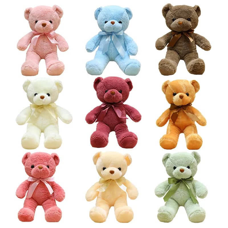 30 cm colorato fiocco orso giocattoli di peluche farcito orsacchiotto colori morbidi animali bambola matrimonio compleanno regali di Natale festival deco