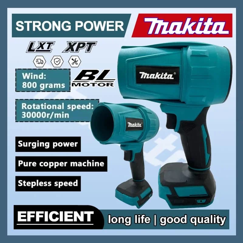Makita Turbo Jet Fan Ventilatore violento 30000RPM 18V Spolverino elettrico ricaricabile con strumento di pulizia auto leggero