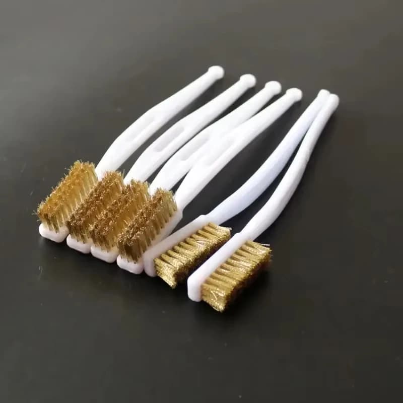 Set di 3 mini spazzole in ottone, per rimozione ruggine, lucidatura metalli, pulizia sbavature, utensili industriali