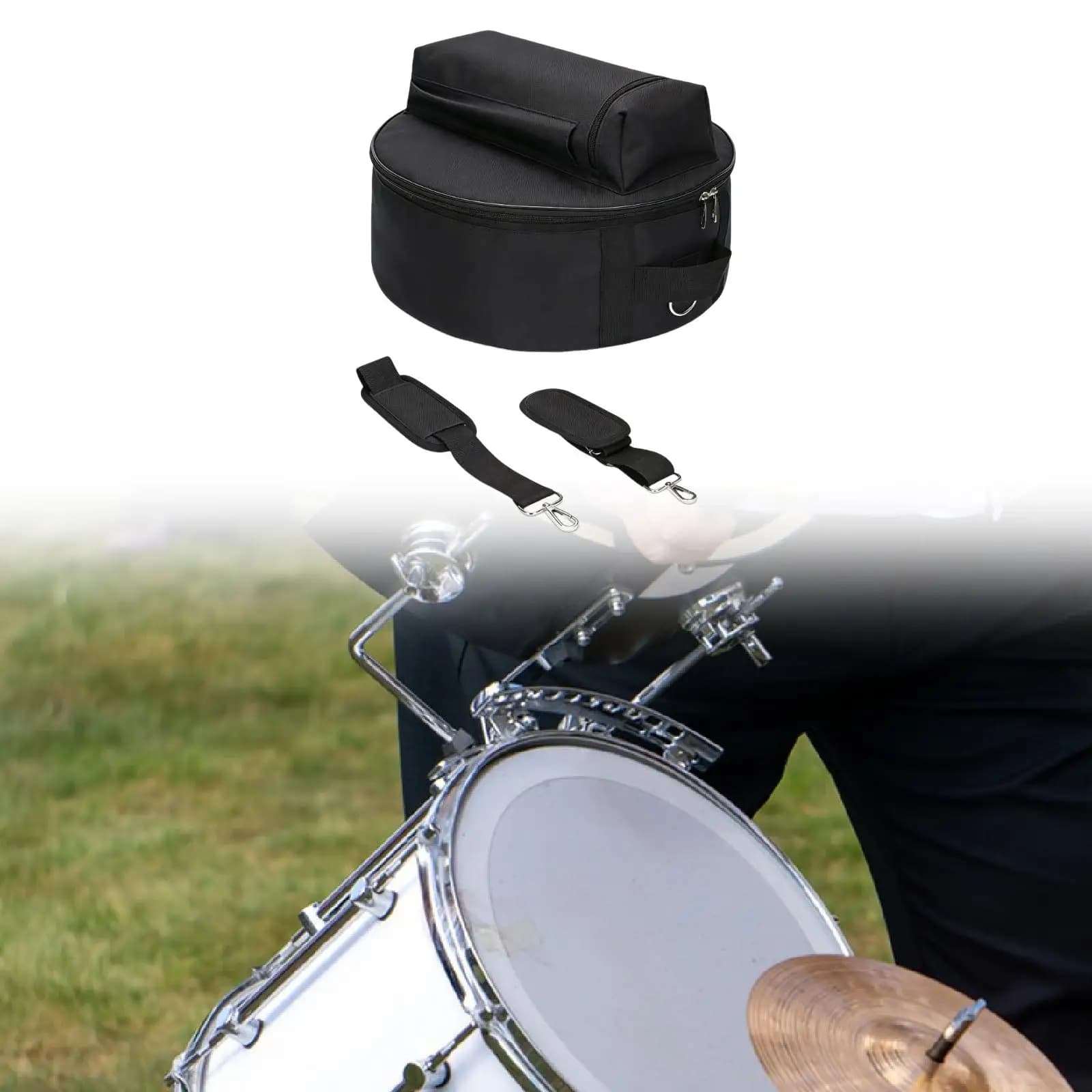 Borsa per rullante professionale a zaino, con imbottitura spessa, in tessuto Oxford resistente all'acqua, per viaggio e custodia per piatti, custodia per batteria