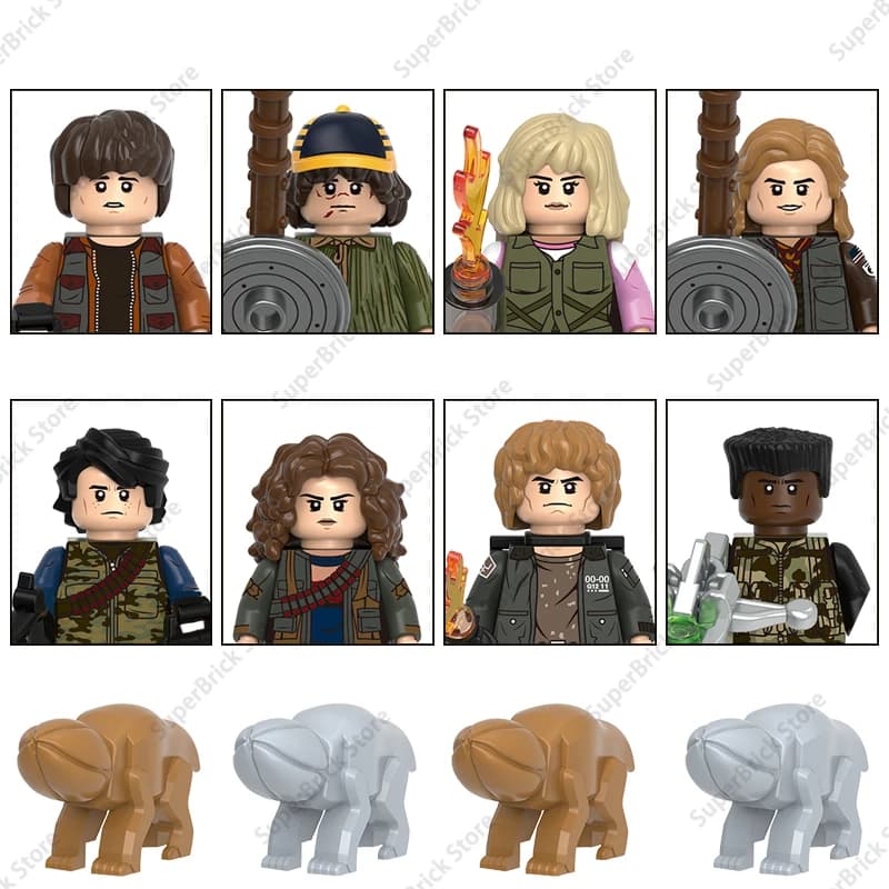 Stranger Upside Down Mini Action Figures Mike Lucas Will Demogorgon Model Building Blocks American TV Thriller Movie Bricks Toys