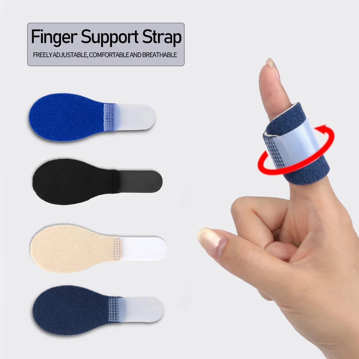 Fasce di Supporto Riutilizzabili e Regolabili con Chiusura a Strappo per Dita, Universali per 10 Dita, Benda Protettiva Stabilizzante per Dita