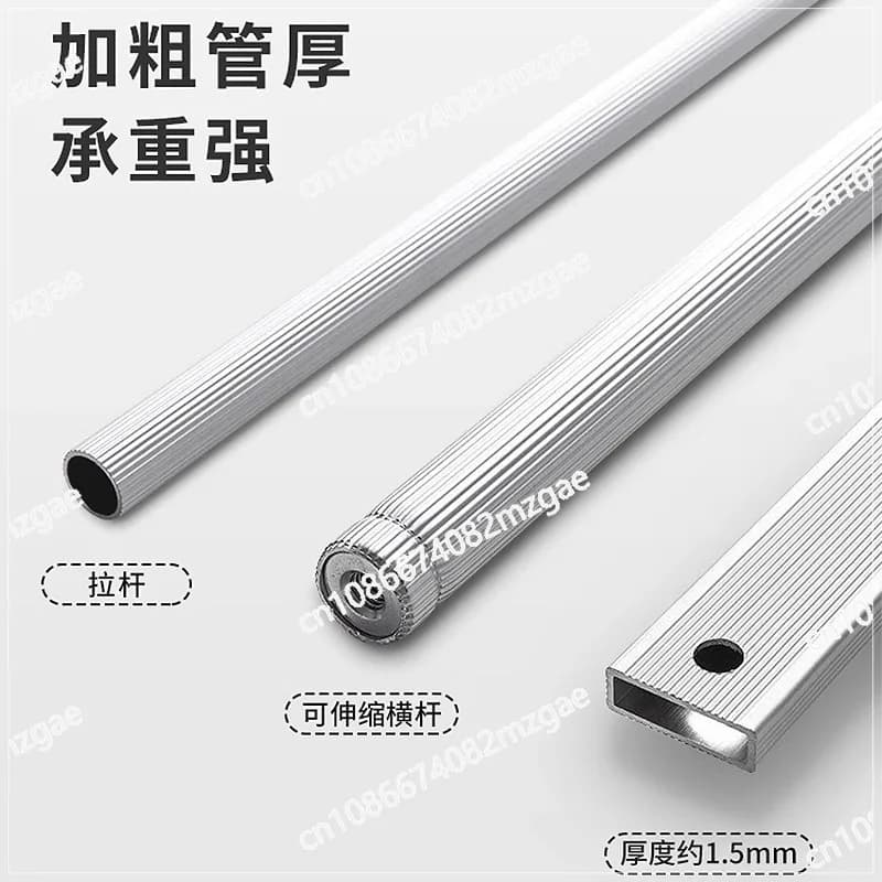 Attachment Rod for Hanging Wardrobe Elevator High Locker Double Buffer Traction Rod Elevator Hook Automatic Return Rod for Drying Out Clothes