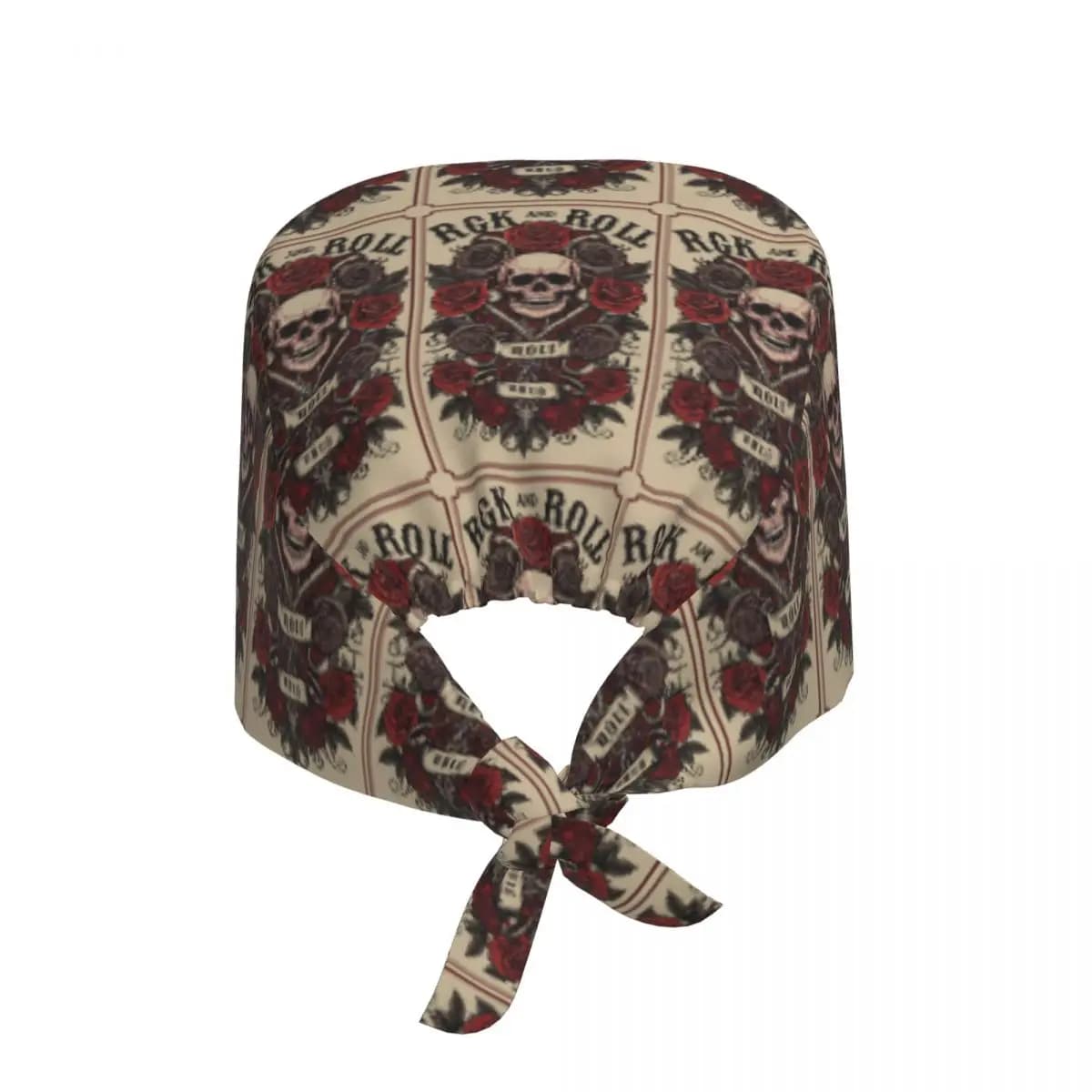 Cappello Chirurgico Crazy Rock Skull Rose, Berretto da Lavoro per Medici, Cappello Regolabile per Infermieri e Dentisti, Unisex