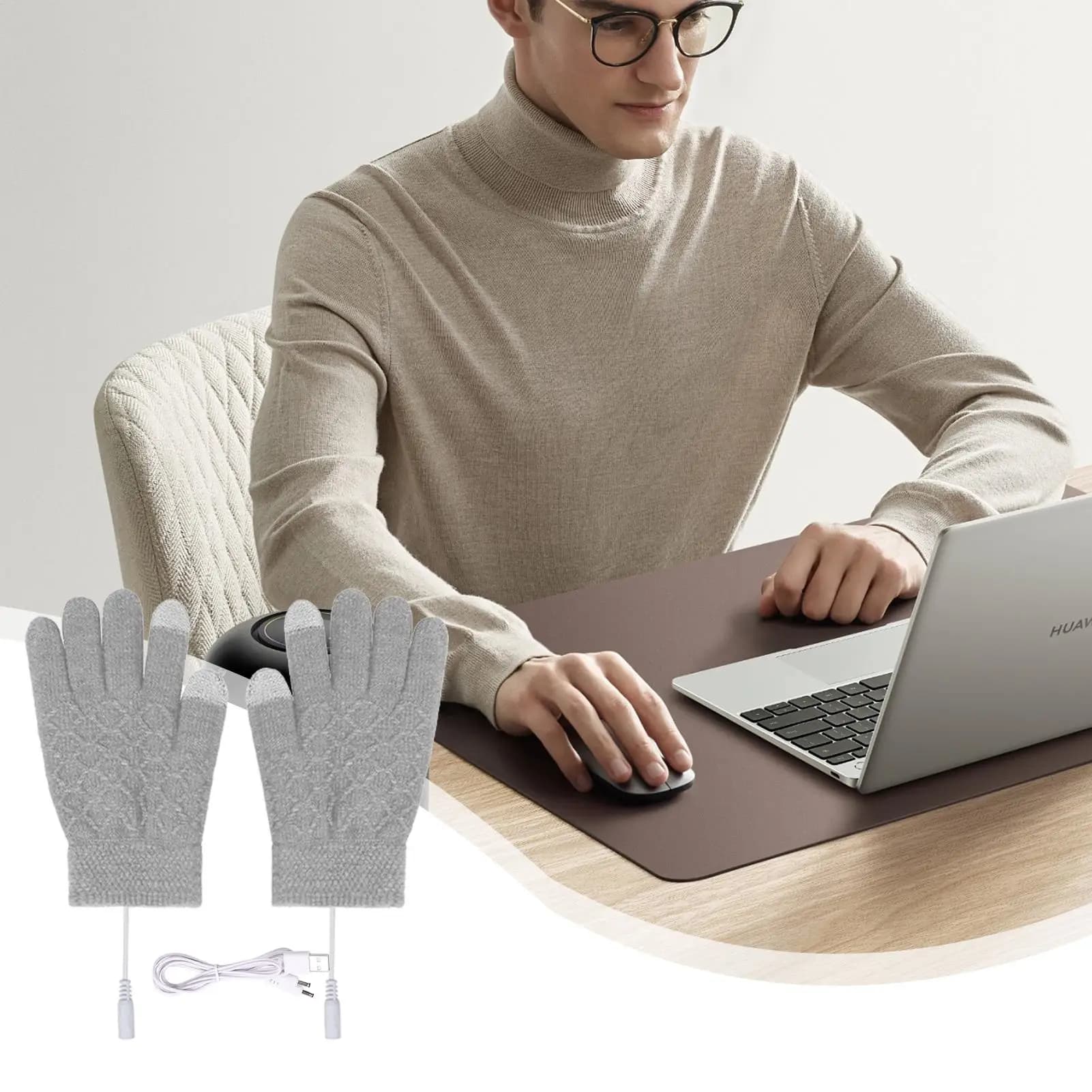 Guanti per computer riscaldati Guanti touchscreen elettrici USB Scaldamani Guanti invernali riscaldati per uomini donne bambini campeggio calcio