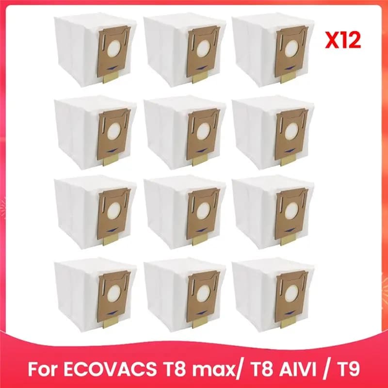 AFOURT-12PCS Sacchetto antipolvere non tessuto per ECOVACS Deebot T8 Max T8 AIVI T9 Accessori di ricambio per aspirapolvere robot