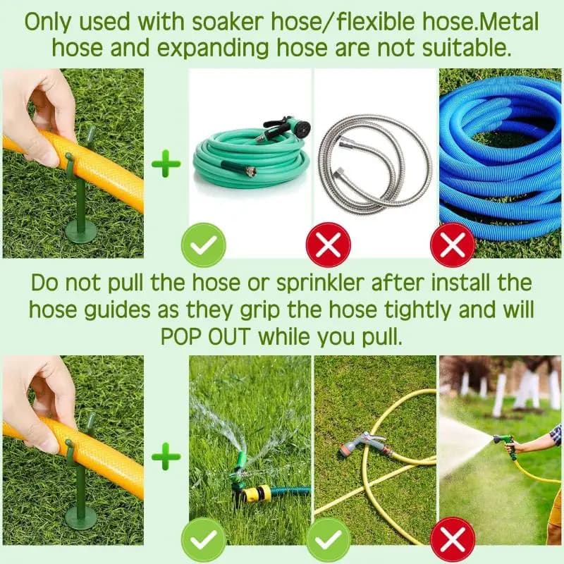 5Pcs Garden Hose Holder Guide Support Rack Double Hose Guide Stake For Yard Watering