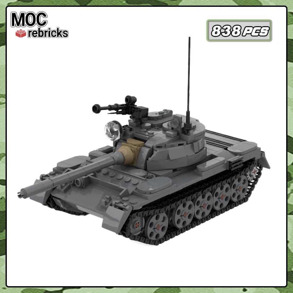 MOC-213982 Soviet Military Series T-55 Main Battle Tanks Building Block Model Tracked Armored Vehicle Brick Children's Toys Gift