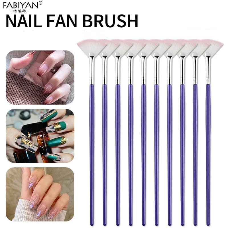 5 pezzi pennelli pennelli penna per pittura a forma di ventaglio vernice acrilica gel UV smalto design fai da te nail art manicure professionale
