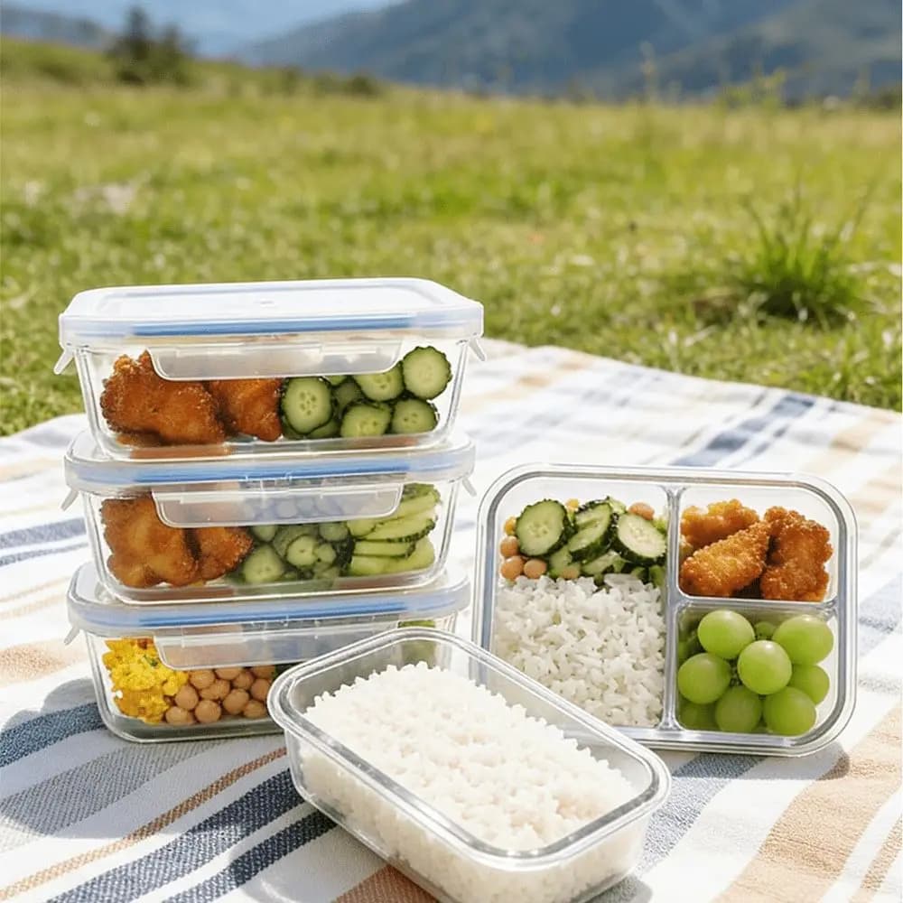 8pcs Glass Food Storage Containers, Food Crisper With Leak-Proof Lock Lid - Microwave, Oven, Freezer And Dishwasher - Perfect F