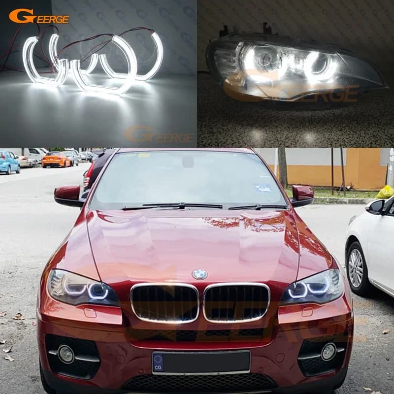 Per BMW X6 E71 E72 X6M X5 E70 X5M 2008 - 2011 2012 2013 2014 Ultra Luminoso Luce diurna DTM M4 Stile Led Angel Eyes Kit Halo Anelli