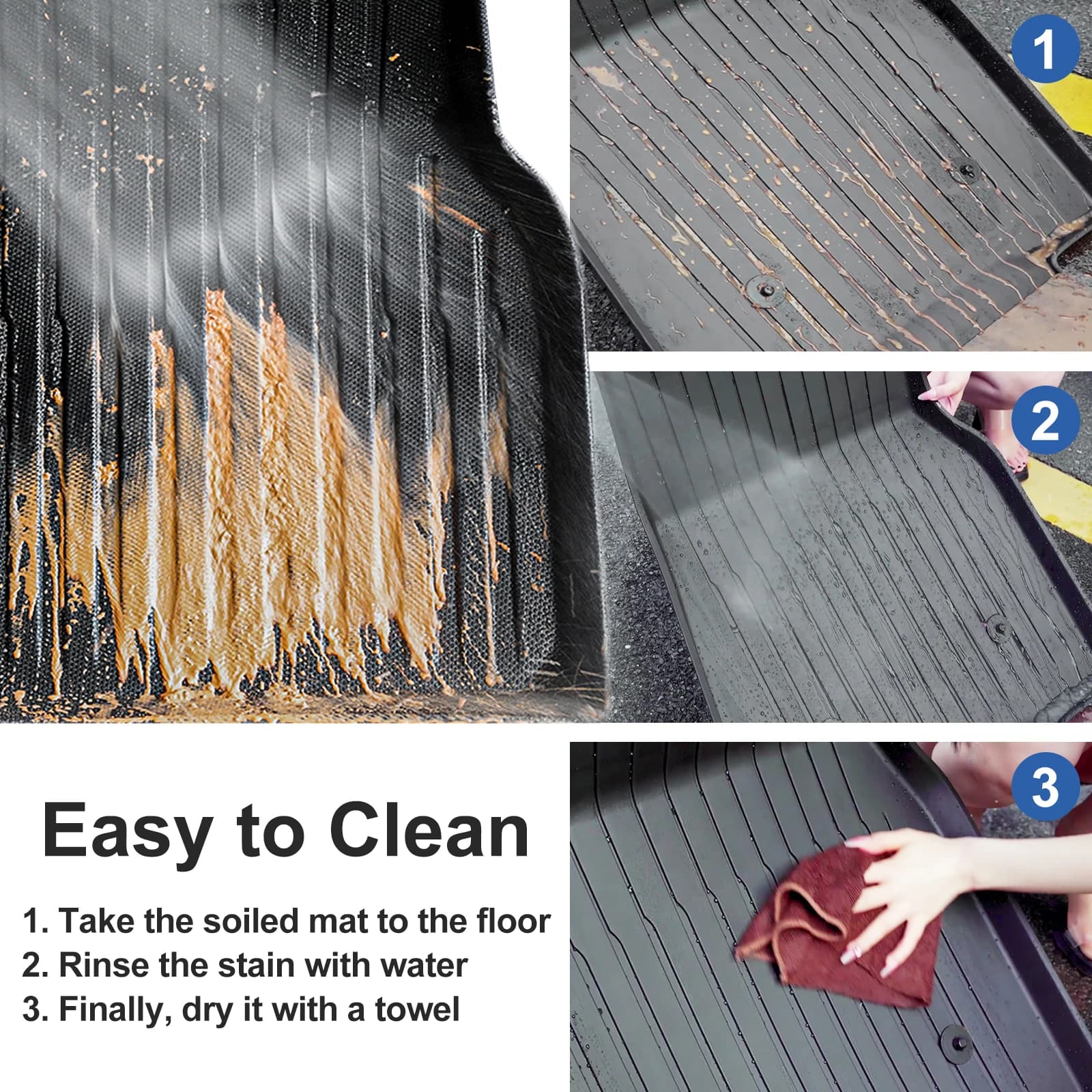 for Leapmotor C10 2024-2027 TPE Car All-Weather Floor Mats Cargo Liner Trunk Backrest Pad Accessories Black