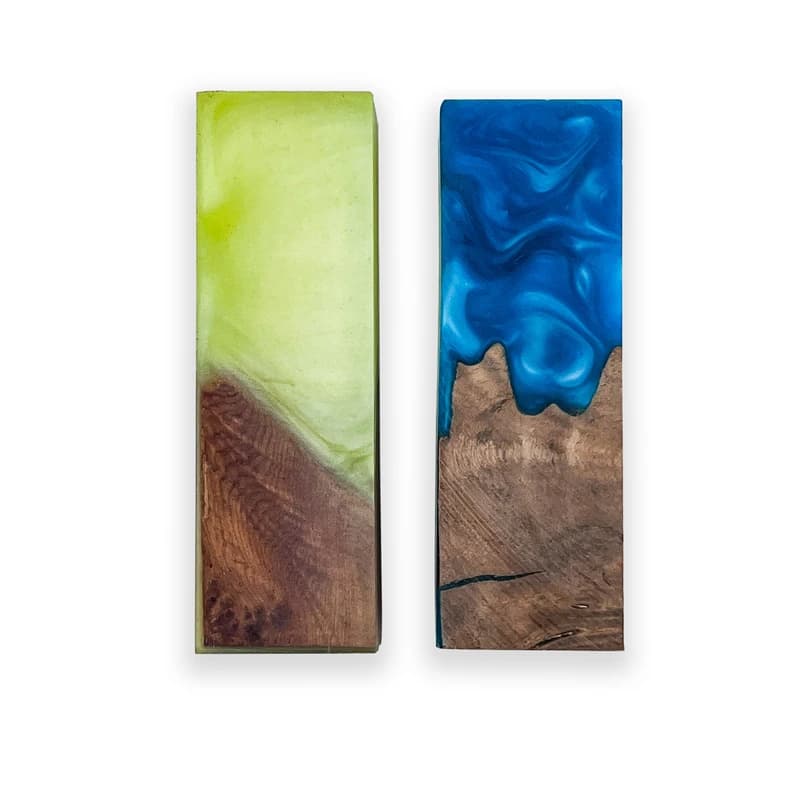 Materiale in Legno Stabilizzato e Resina per Manici di Coltelli da Cucina Giapponesi Fai-da-Te, 105X34X27MM