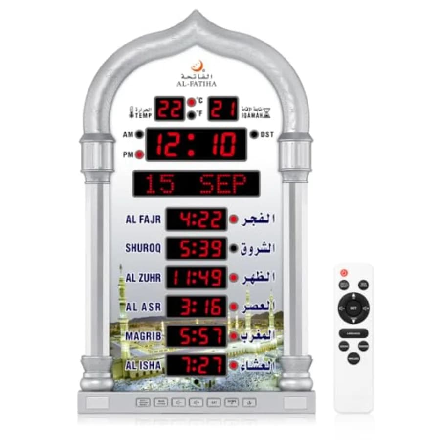 Orologio Azan LED, Orologio da Parete per la Preghiera Musulmana, Orologio Digitale per Casa/Ufficio/Moschea, Decorazione per la Casa