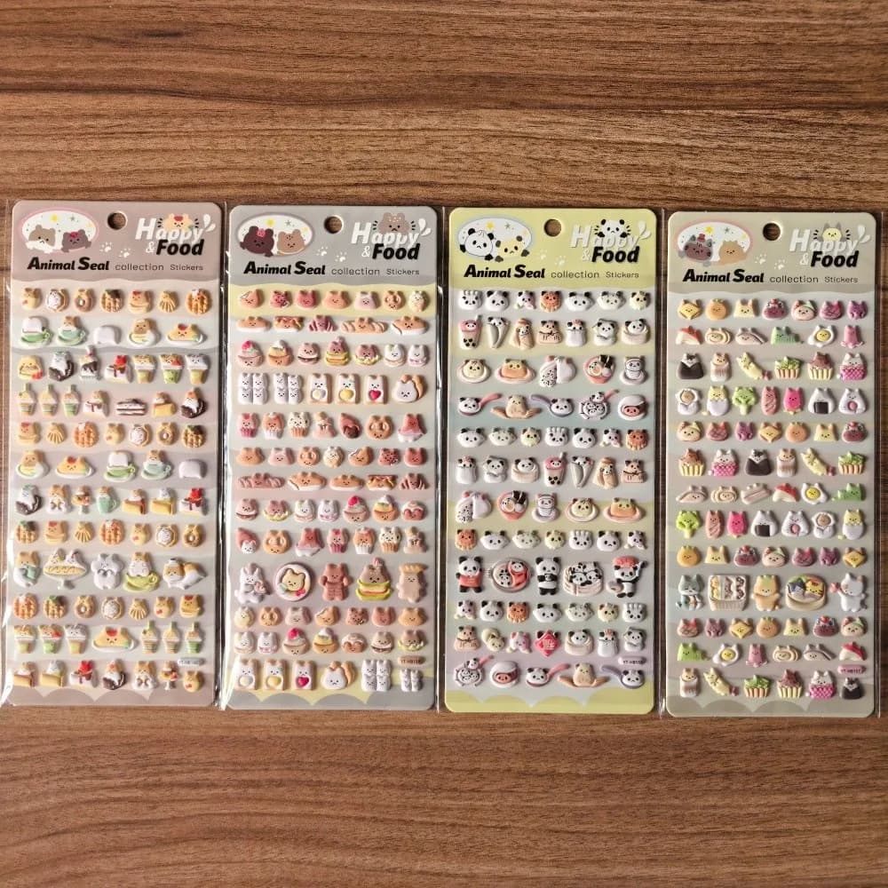 Collezione di adesivi 3D con sigillo animale (4 pezzi) - Divertente arredamento carino per l'artigianato, quaderni e pianificatori RegistrazioneYourLife Store