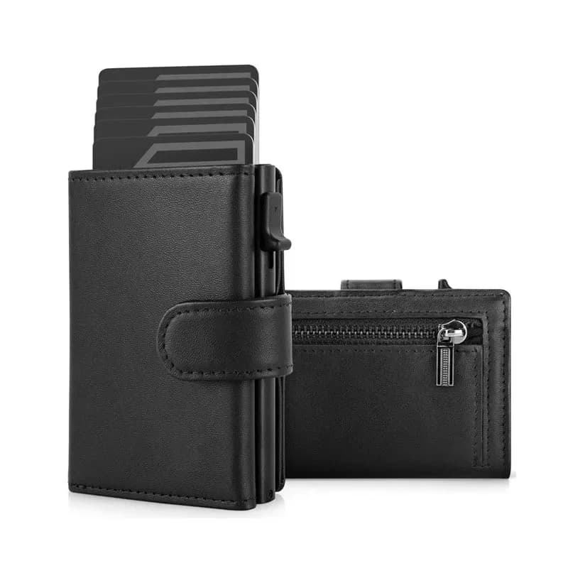 Portafogli da Uomo in Pelle Microfibra RFID, Porta Carte di Moda, Portafoglio Trifold, Borsa Porta Soldi, Portamonete Sottile e Intelligente