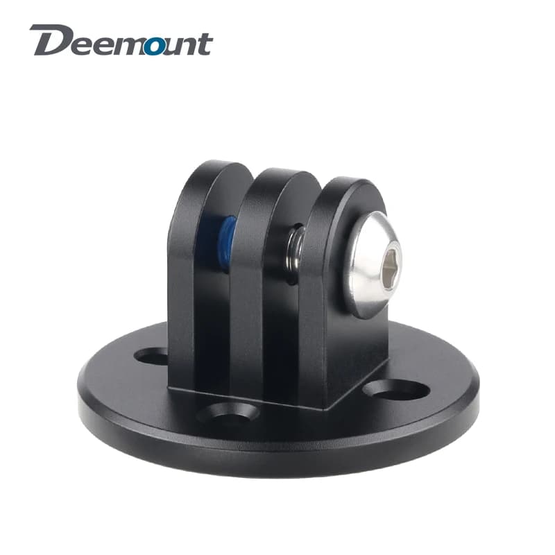 Robust bicycle computer adapter with 4 non-threaded oval holes C/C 20-22 mm vertical or horizontal fixing diameter. 34 mm round base