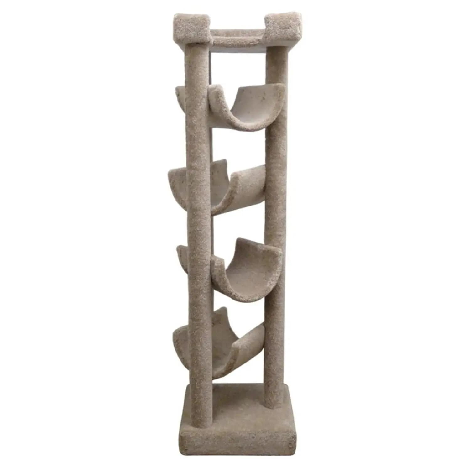 Solid Wood 6-Foot Skyscraper Cat Tree Tower Condo Scratching Post Furniture for Large Cats Indoor, Customized