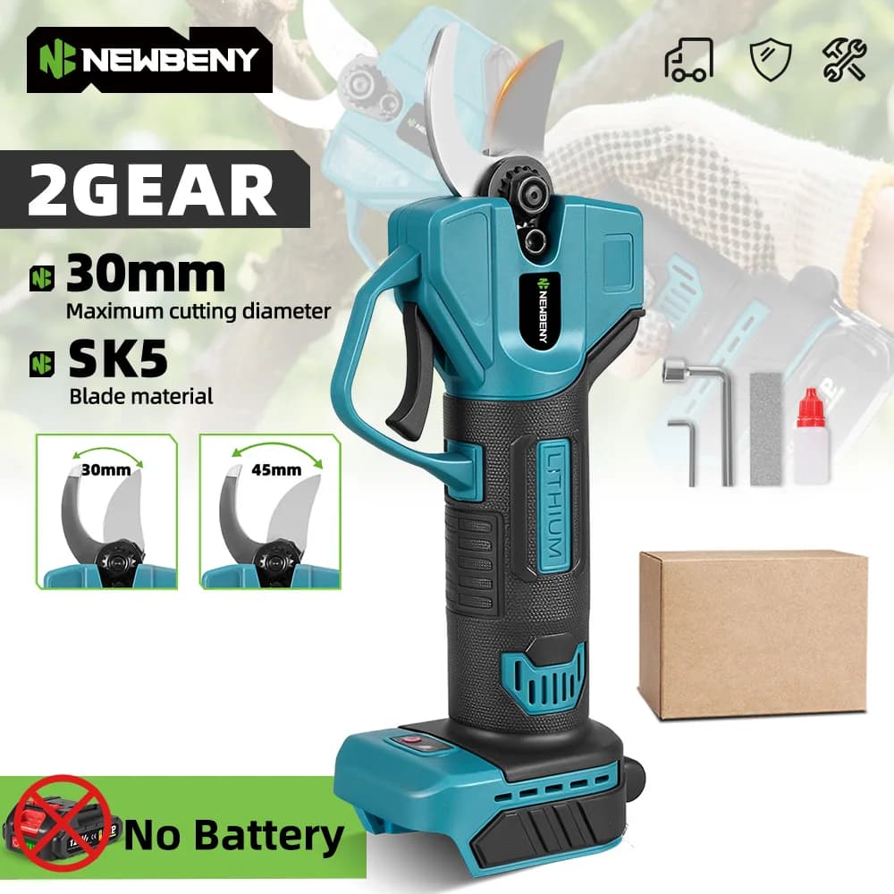 NEWBENY 30MM Electric pruning shears 2 Marce Battery scissors Fruit tree branches Cutting Electric tools for Makita Battery Spille