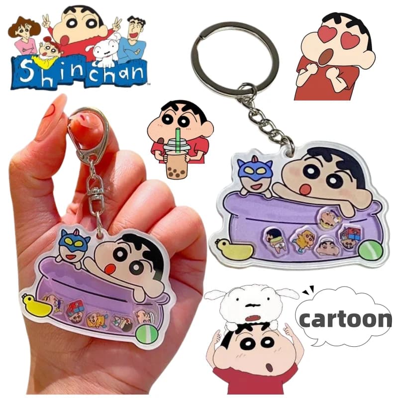 Cartoon cute Crayon Shin-chan keychain, new creative design, high-value fashion, personalized and portable backpack accessory