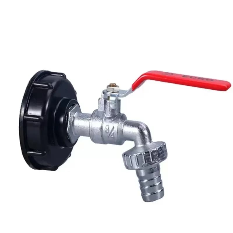 Sfera Valve Adapter for IBC Container S60x6 with Gross Threading and 3/4" Hook Faucet for IBC Garden IBC Container IBC 1000L