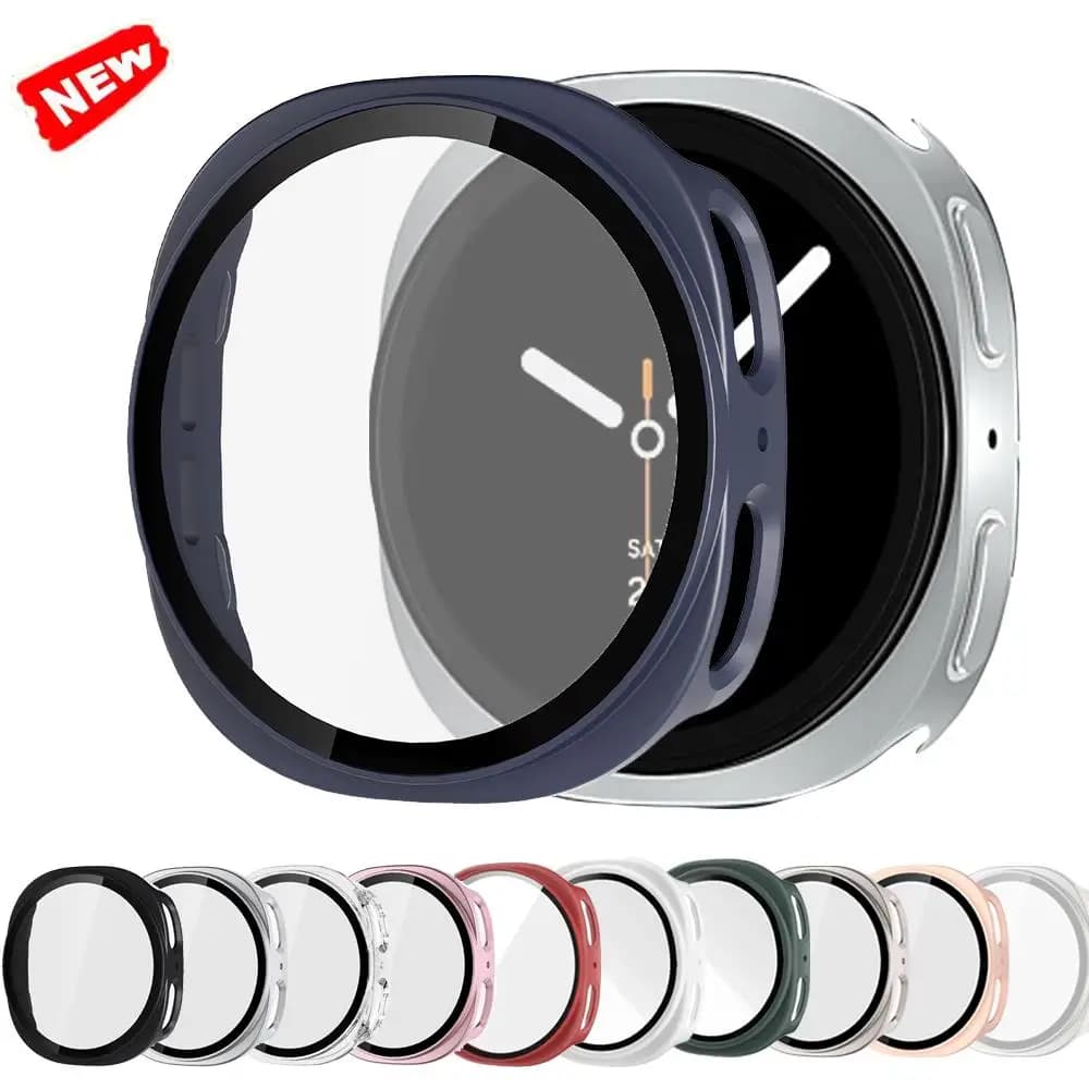 Custodia in vetro temperato + PC per Samsung Galaxy Watch 8 40mm Accessori Mezza guscio Protezione schermo paraurti Galaxy Watch 8 44mm Cover
