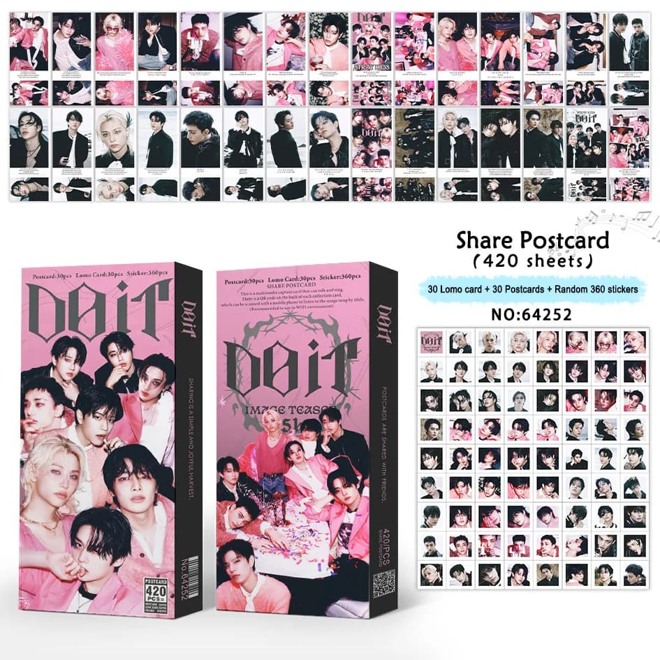 420 pz. Album Stray Kids, Cartoline DO IT, Photocard SKZOO, LOMO Card, Blessing Card, Carte da Collezione per Fan, Regali e Articoli Correlati