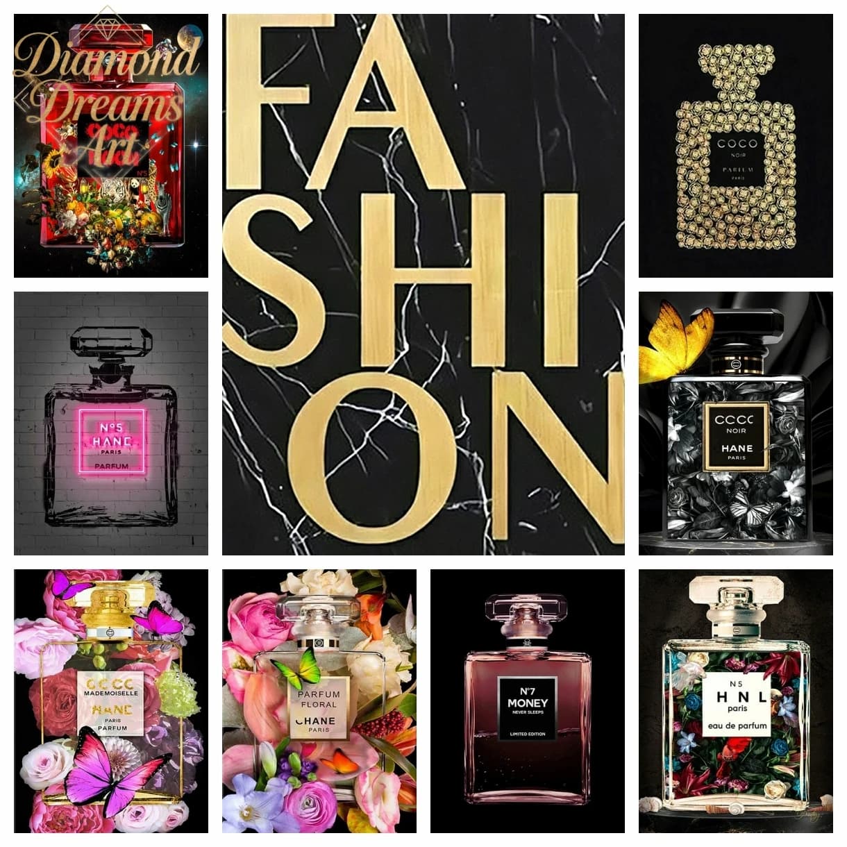 Kit Pittura Diamante Fai da Te Senza Cornice, Nuovi Modelli 2024, Immagini alla Moda di Bottiglie di Profumo di Parigi, Decorazioni per la Casa, Ricamo a Mosaico Quadrato