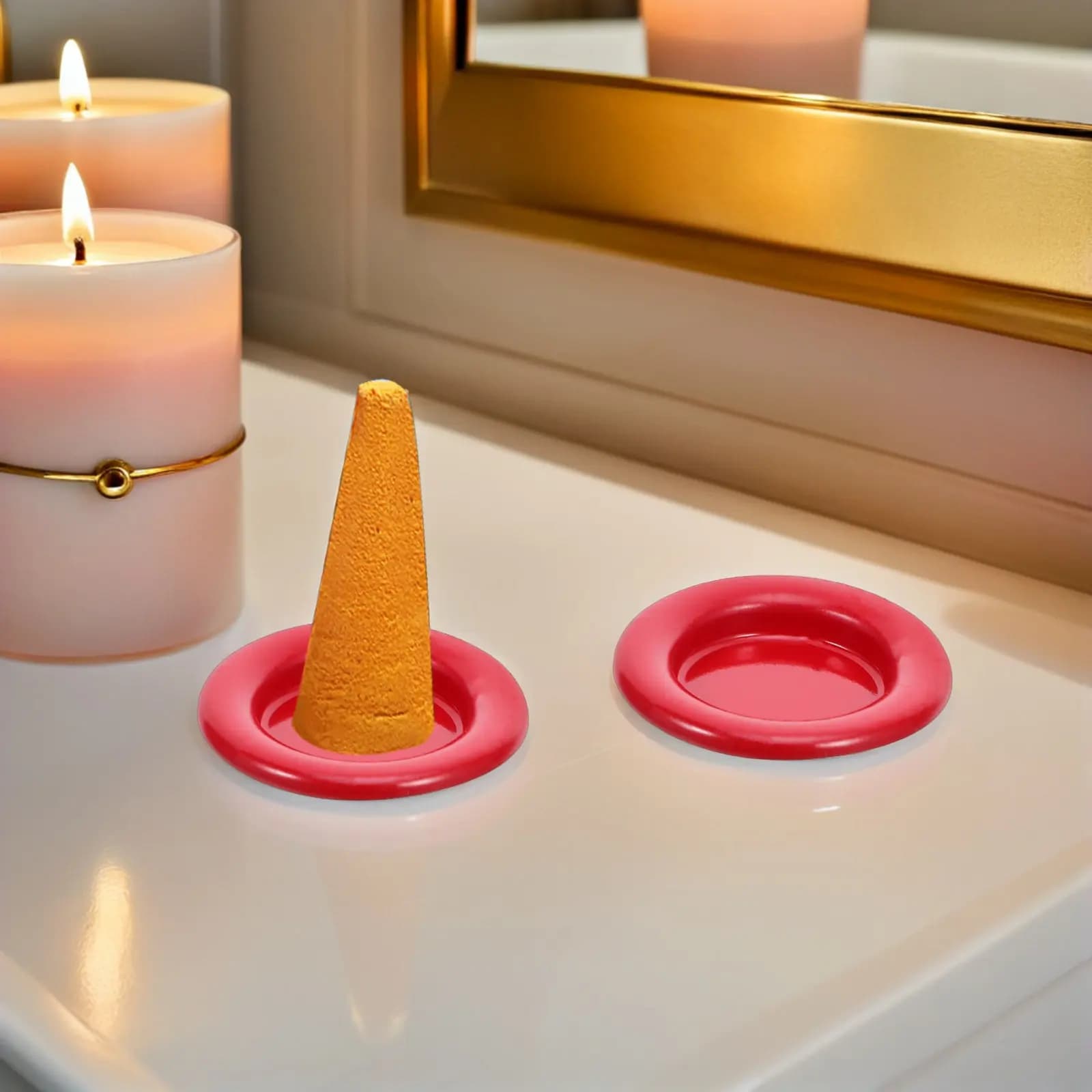 50 Pezzi Ciotola Porta Incenso in Metallo, Mini Piatto per Coni e Bastoncini, Decorazione Casa, Aromaterapia, Vassoio Vintage per Fragranze