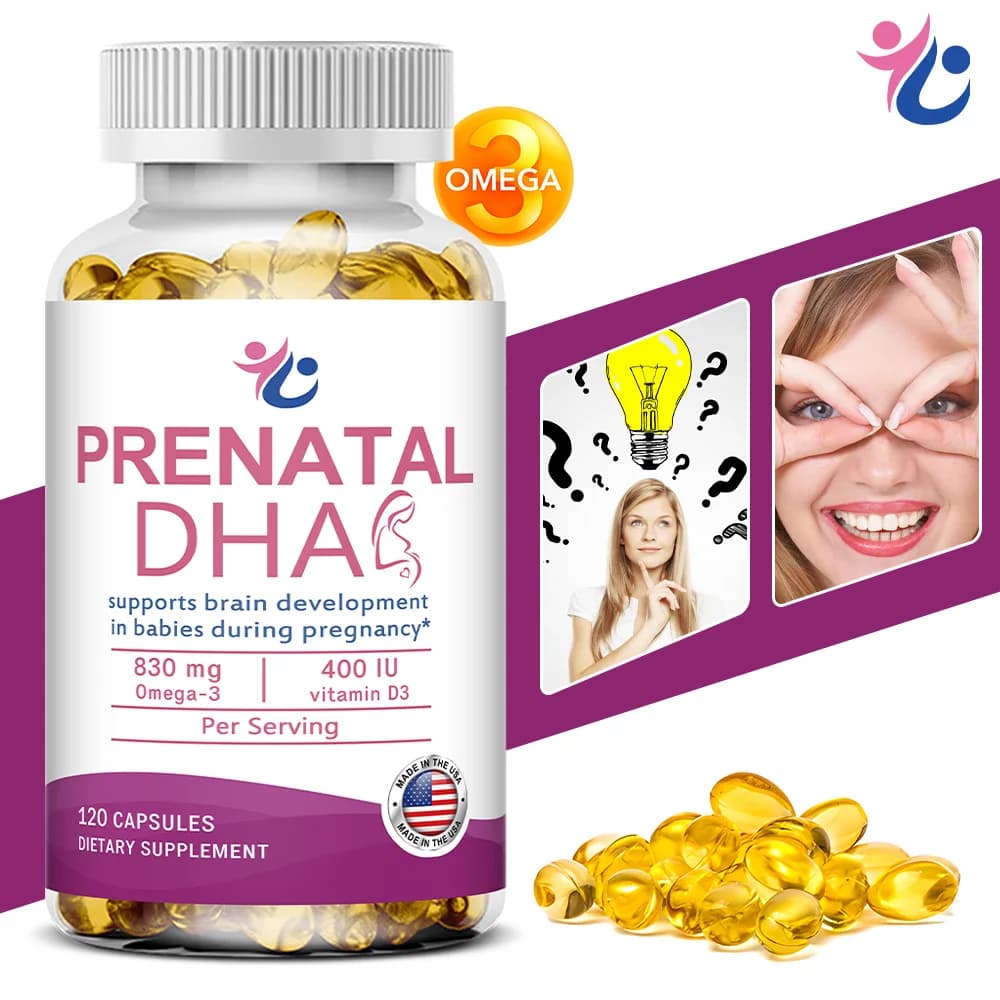 Prenatal Support Capsules with Omega 3 DHA, EPA & D3, Nutritional Supplement for Pre-Pregnancy, Pregnancy & Breastfeeding Women