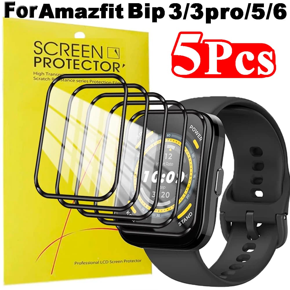 1-5 pezzi protezione schermo HD per Huami Amazfit Bip 3/3Pro/5/6 accessori smartwatch antigraffio pellicole di copertura SmartWatch non in vetro