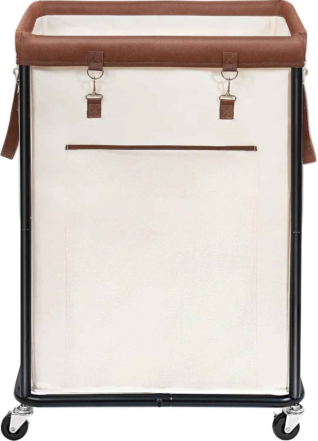 Large basket with wheels of 160 liters, removable bag and metal frame for bedroom, bathroom, dormitory