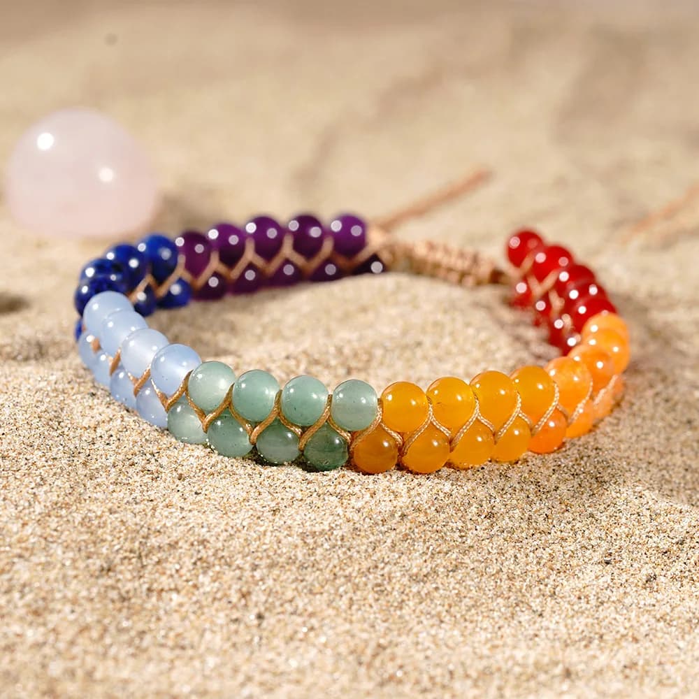Bracciale in cristallo Yoga Pietra Bracciale con perline regolabili Meditazione Rilassamento Ansia Bracciale da donna