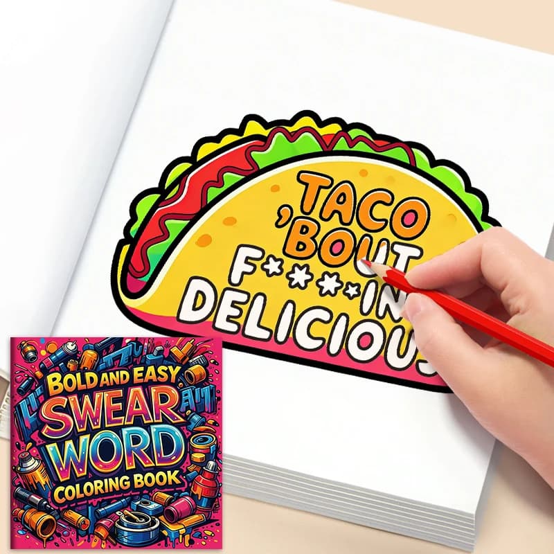 Adult Stress-Relief Fun Doodle Drawing Book, Adult Coloring Book with Bold and Relaxing Swear Words, 20 Stress-Relief Patterns, a Relaxing and Stress-Relieving Drawing Book