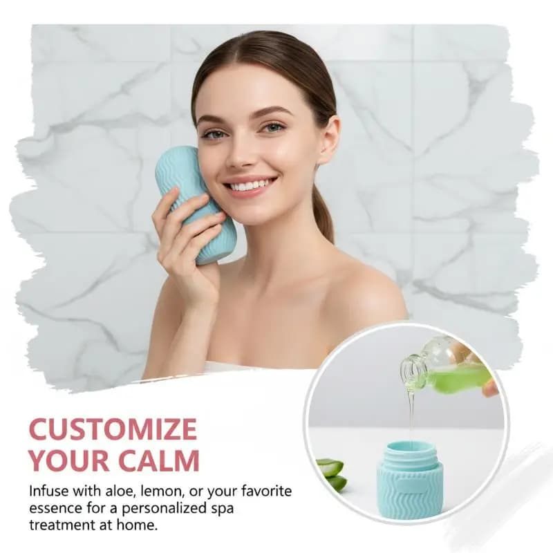 Stampo in silicone per massaggiatore con rullo di ghiaccio, stampo per impacchi di ghiaccio per il viso, strumenti per la cura della pelle, elimina le borse sotto gli occhi, riutilizzabile e lenitivo
