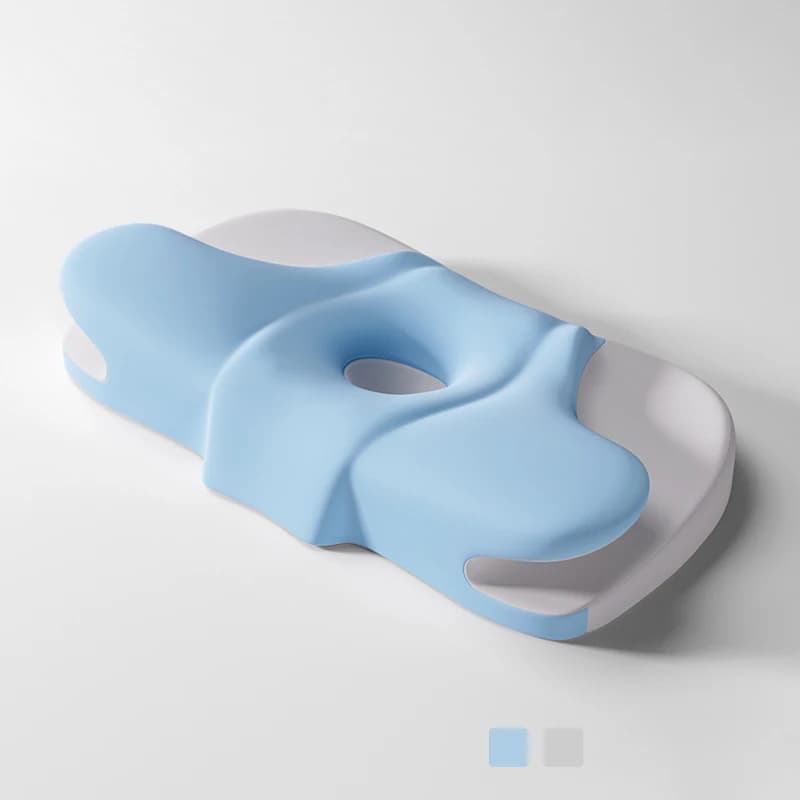 Cuscino Cervicale per Dormire, Cuscino Sagomato in Memory Foam per Dormire sulla Schiena o di Lato, 24x13.7x4.7 Pollici