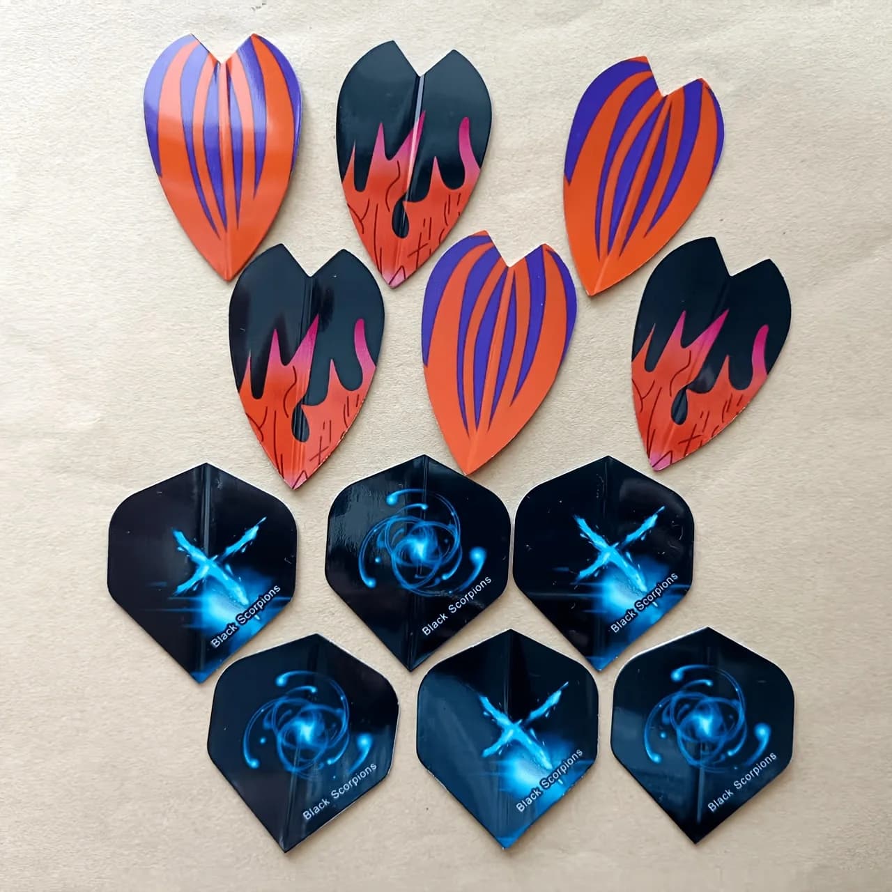 12Pcs Mixed Pattern Dart Flights Teardrop Standard PET Darts Wings Tail Replacement For Soft & Steel Tip Darts Game Accessory