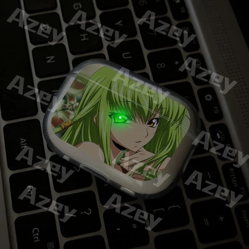 Custodia per auricolari Anime Lelouch Lamperouge Code Geass C.C per Airpods Pro 3 2025, cover morbida trasparente antiurto per Airpods 4