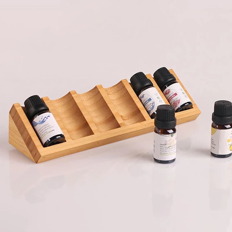 Scaffale per la conservazione dell'olio essenziale a 6 slot supporto per diffusore da tavolo portatile collezione di smalti per unghie organizzatore per ripiano per profumo