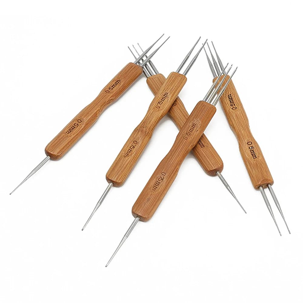 1Pc 0.75mm Dreadlock Uncinetto Strumento Singolo Doppio O Triplo Gancio per Intrecciare I Capelli Tessitura Ago per Maglieria Artigianale